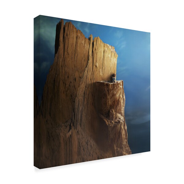 Sulaiman Almawash 'Alone Cliffs' Canvas Art,35x35